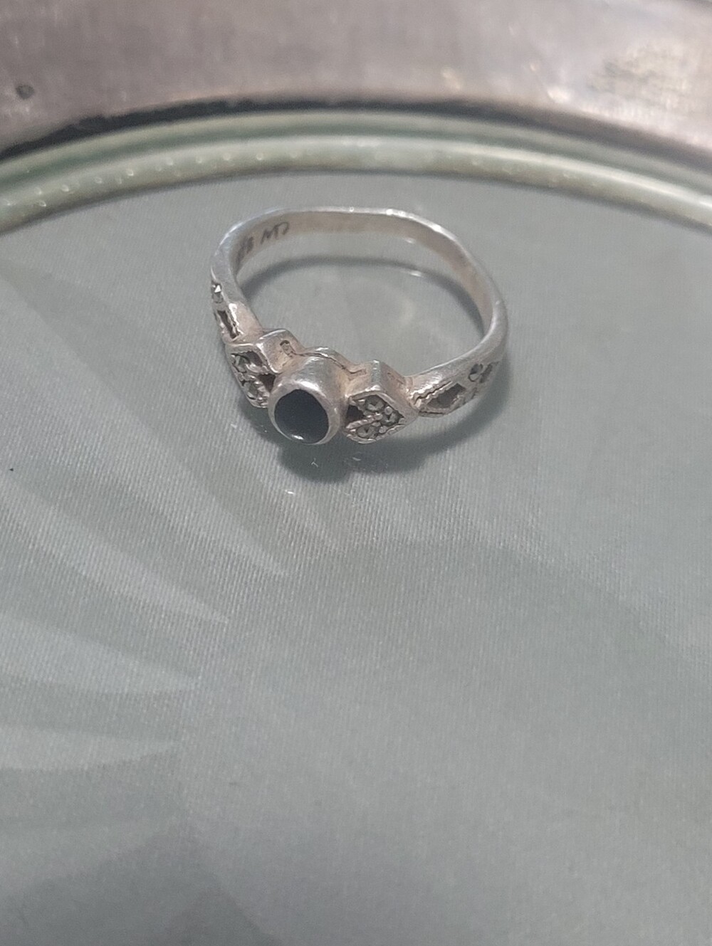 Sterling Silver Black Onyx Accent Ring - Women Jewelry